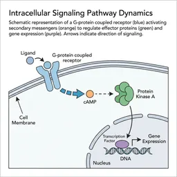 G-protein signaling mechanism diagram showing second messenger activation
