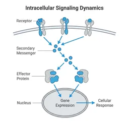Nature-style intracellular signaling pathway diagram